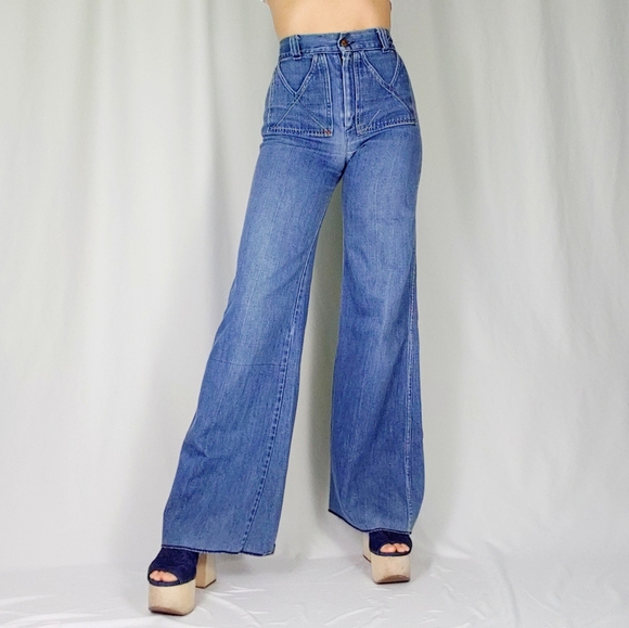 rainbow bell bottom jeans